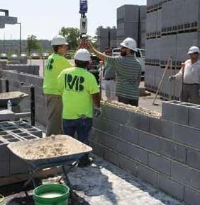 Masonry and finishing crew